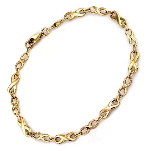 Złota bransoletka z elementami znak nieskończoności infinity złota biżuteria